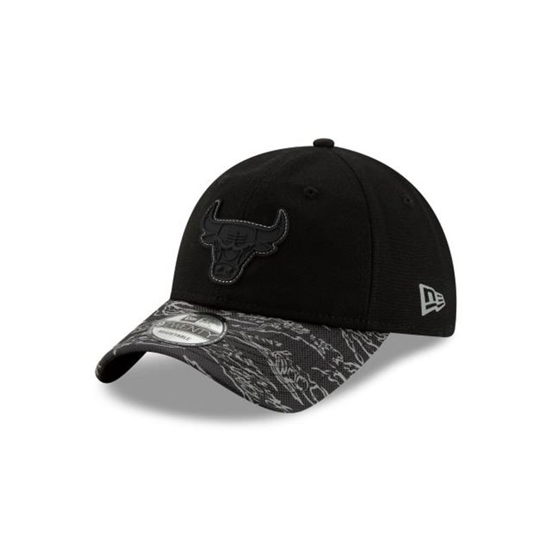 NBA Chicago Bulls Tiger Flect 9Twenty Adjustable (PLK4978) - Black New Era Caps